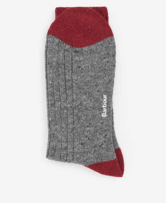 Barbour Houghton Sock (Mid Grey/Red)