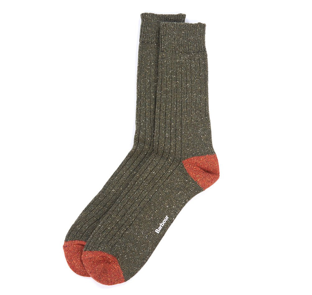 Barbour Houghton Sock (Olive / Burnt Orange)