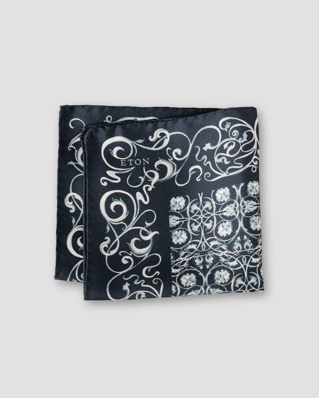 Eton Motif Silk Pocket Square (Blue)