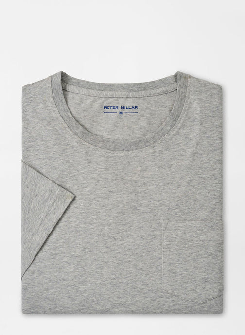 Peter Millar Crown Comfort Heathered Pocket Tee (Grey)