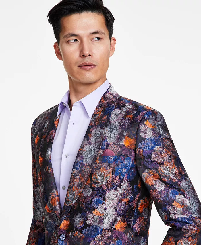 Tallia Slim Fit Floral Jacquard Sport Coat