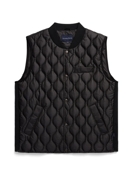 Stone Rose Black Quilted Puffer Vest