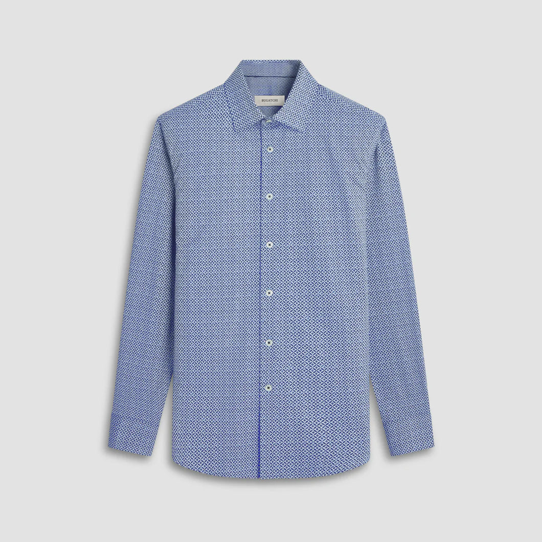 Bugatchi JIMMY Double Sided Geometric/Striped OoohCotton® Shirt