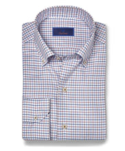 David Donahue Red & Blue Check Twill Shirt