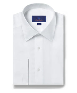 David Donahue Dobby Weave French Cuff Trim Formal Shirt