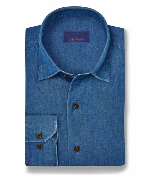 David Donahue Indigo Denim Sport Shirt