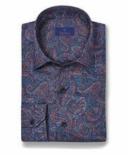 David Donahue Navy Multi Paisley Print Shirt