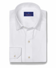 David Donahue White Twill Sport Shirt