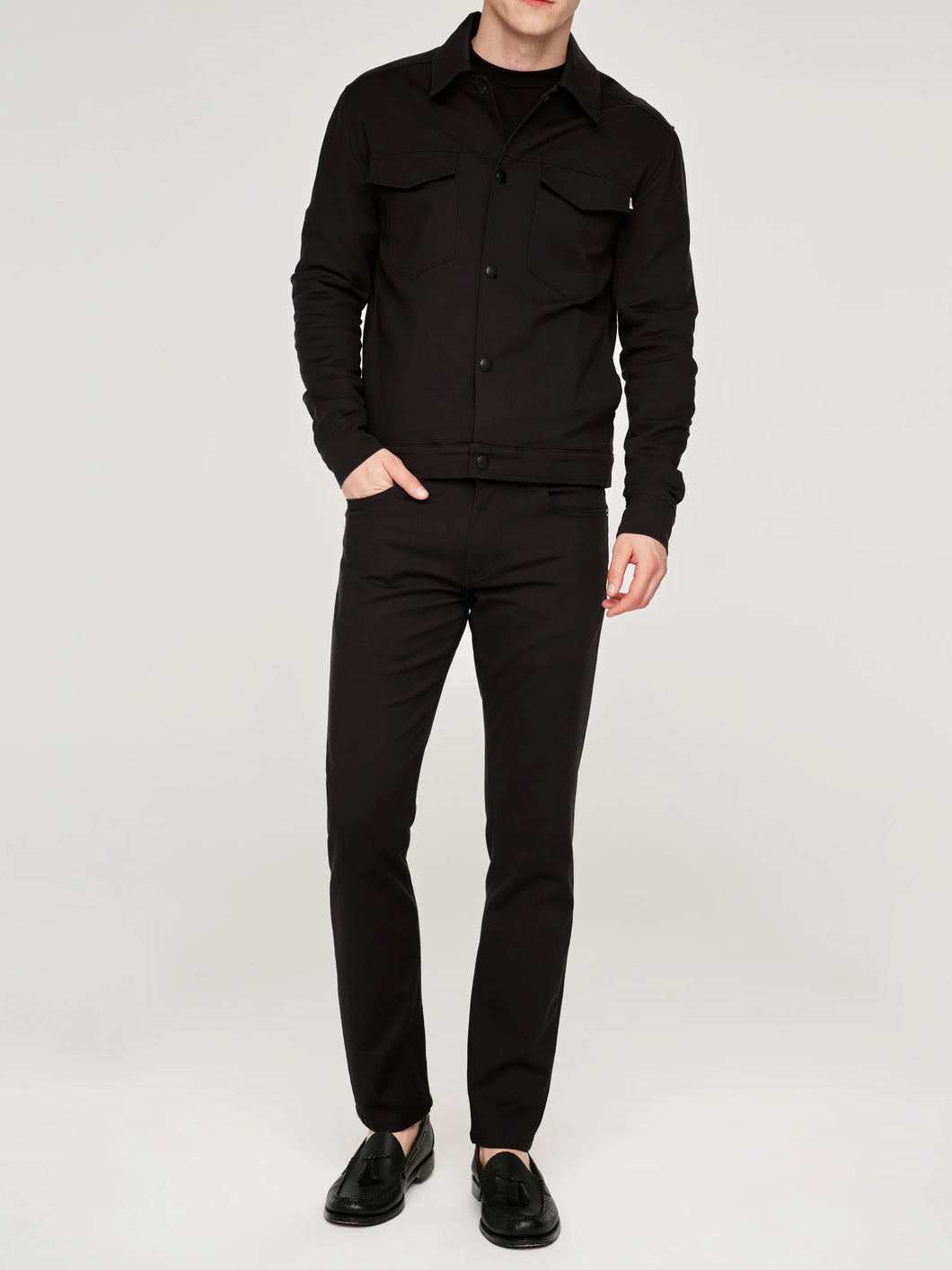 Black denim jacket for men