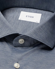 Eton Blue Filo di Scozia Oxford (Contemporary Fit)