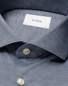 Eton Blue Filo di Scozia Oxford (Contemporary Fit)