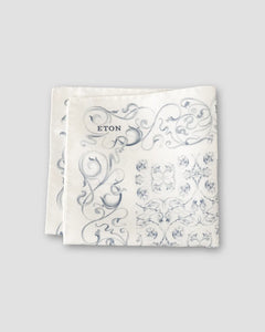 Eton Motif Silk Pocket Square (Pearl)