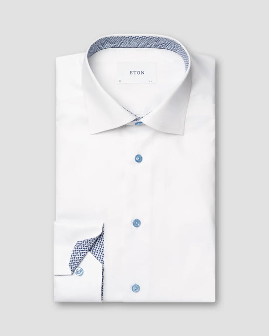 Eton Solid Twill Geometric Effect Shirt (Contemporary Fit)