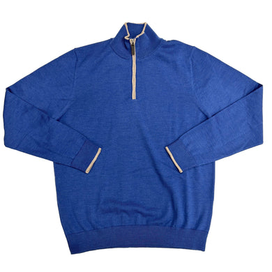 Hagen Italian Merino Quarter Zip | Ocean