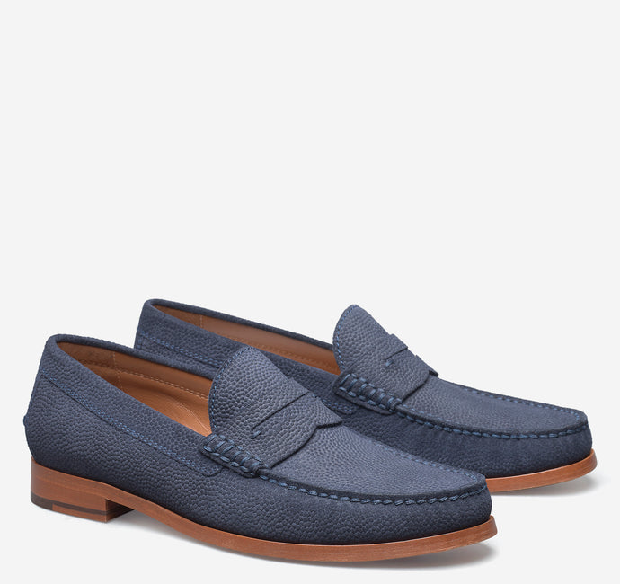 Johnston & Murphy Baldwin Penny Loafer (Navy English Suede)