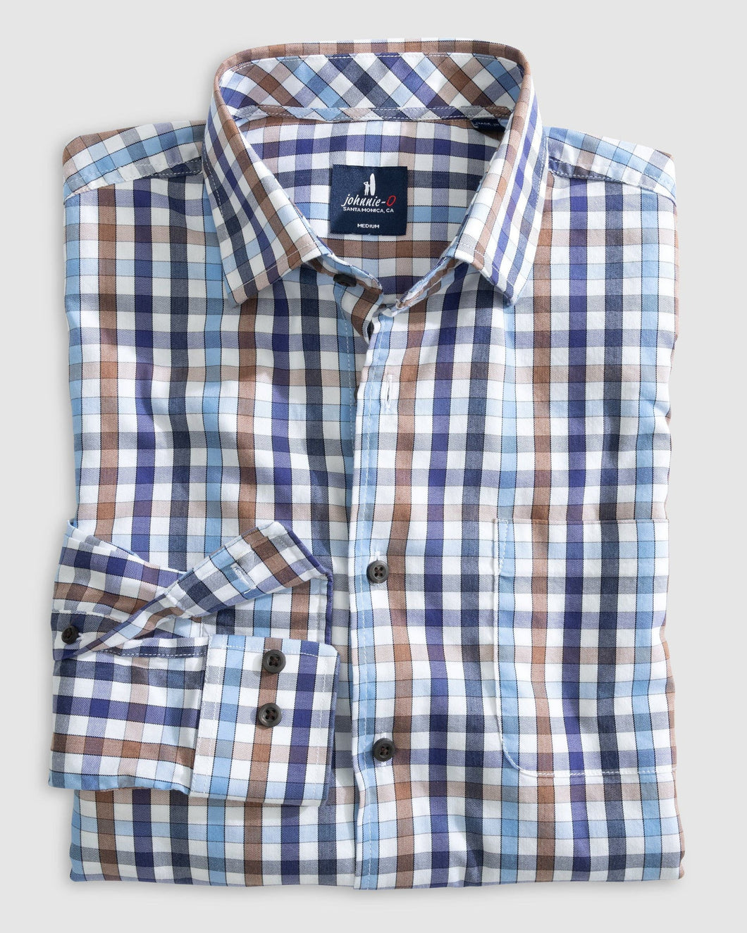 Johnnie-O Dartmouth Tucked Cotton Blend Button Up Shirt (Lag