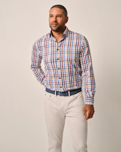 Johnnie-O Dartmouth Tucked Cotton Blend Button Up Shirt (Mer