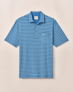 Johnnie-O Matthis Striped Original 4 Button Polo (Deep Ocean)