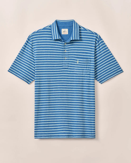 Johnnie-O Matthis Striped Original 4 Button Polo (Deep Ocean)