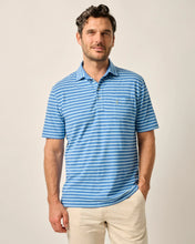 Johnnie-O Matthis Striped Original 4 Button Polo (Deep Ocean)