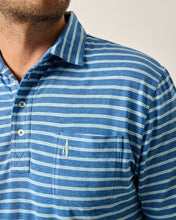 Johnnie-O Matthis Striped Original 4 Button Polo (Deep Ocean)