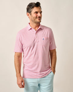 Johnnie-O Matthis Striped Original 4 Button Polo (Petal)