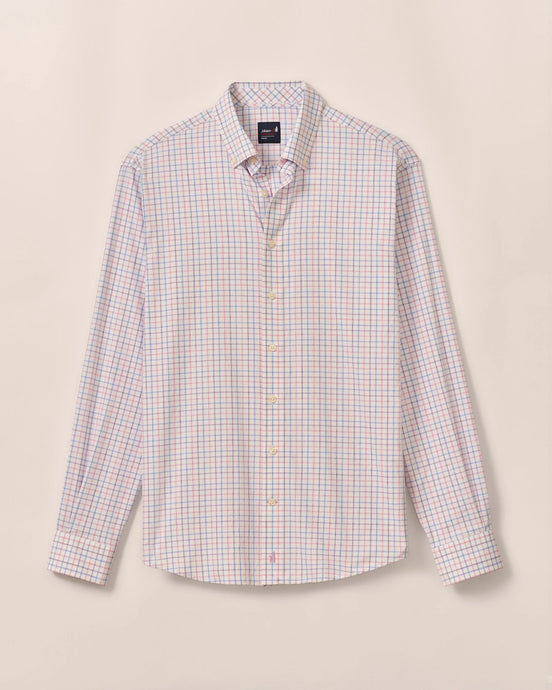 Johnnie-O Paddock Performance Button Up Shirt (Porto Pink)