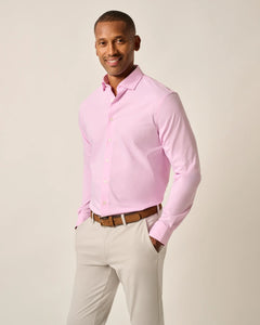 Johnnie-O Travis Performance Button Up Shirt (Porto Pink)