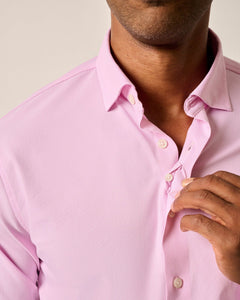 Johnnie-O Travis Performance Button Up Shirt (Porto Pink)