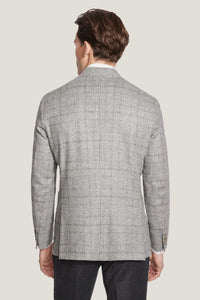 Jack Victor Irving Plaid Wool/Cashmere Blazer (Light Grey)