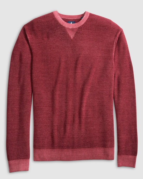 Johnnie-O Burgess Garment-Dyed Crewneck Sweater (Merlot)