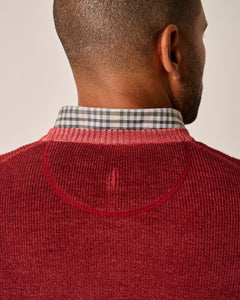 Johnnie-O Burgess Garment-Dyed Crewneck Sweater (Merlot)