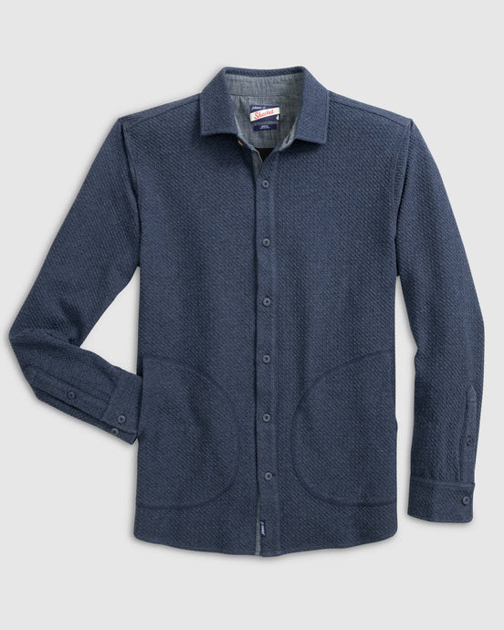 Johnnie-O Ruettiger Knit Shacket (Indigo)