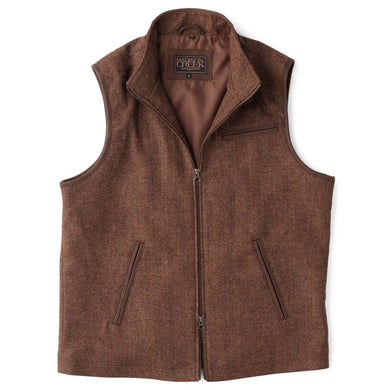 MCKINNEY Wool Blend Herringbone Vest (Brown)