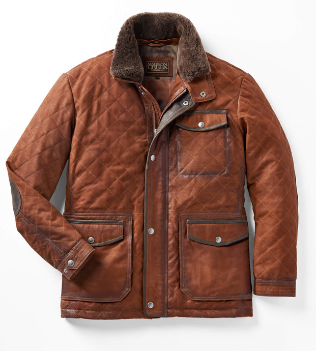 MADISON CREEK OUTFITTERS Sedona Waxed Suede Leather Jacket (Bourbon)