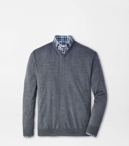 Peter Millar Autumn Crest V-Neck Sweater (Charcoal)