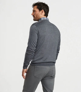 Peter Millar Autumn Crest V-Neck Sweater (Charcoal)