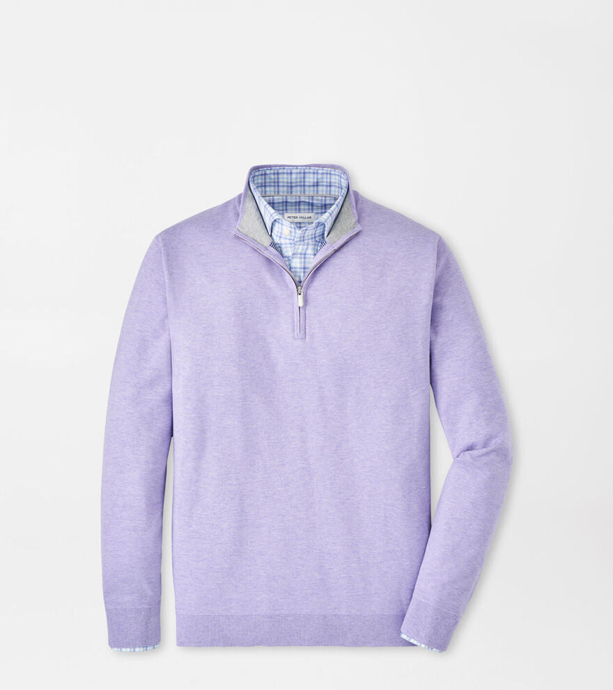 Peter Millar Coolspun Cotton Quarter-Zip Sweater (Wildflower)