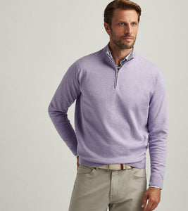 Peter Millar Coolspun Cotton Quarter-Zip Sweater (Wildflower)