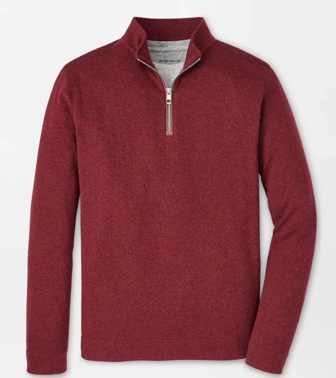 Peter Millar Crown Sweater Fleece Quarter-Zip (Currant)