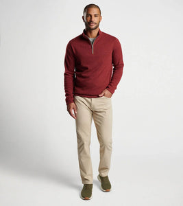 Peter Millar Crown Sweater Fleece Quarter-Zip (Currant)