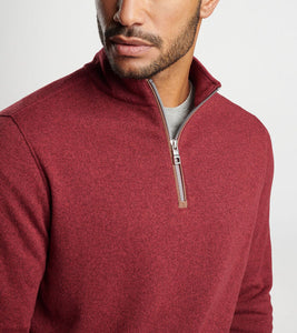 Peter Millar Crown Sweater Fleece Quarter-Zip (Currant)