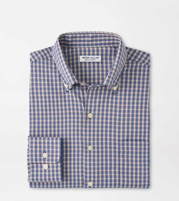 Peter Millar Prairie Perfomance Twill Sport Shirt (Galaxy)