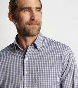 Peter Millar Prairie Perfomance Twill Sport Shirt (Galaxy)