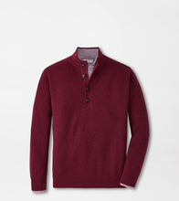 Peter Millar Ruxton Rib Button Mock Sweater (Currant)