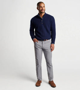 Peter Millar Ruxton Rib Button Mock Sweater (Navy)