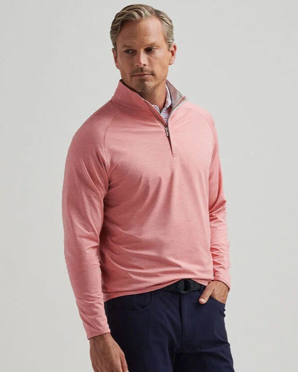 Peter Millar Stealth Performance Quarter-Zip (Pink Crepe)