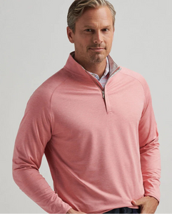 Peter Millar Stealth Performance Quarter-Zip (Pink Crepe)