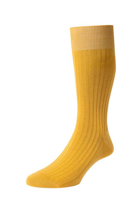 Pantherella Danvers Cotton Lisle Sock (Bright Yellow)