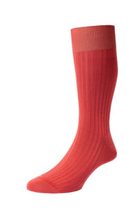 Pantherella Danvers Cotton Lisle Sock (True Coral)